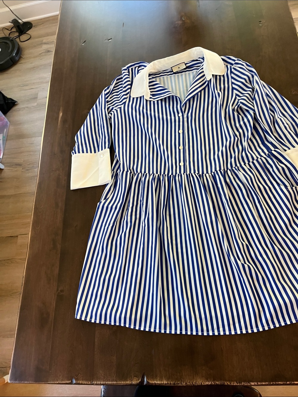 Tuckernuck Blue and White Striped Collared Dress
